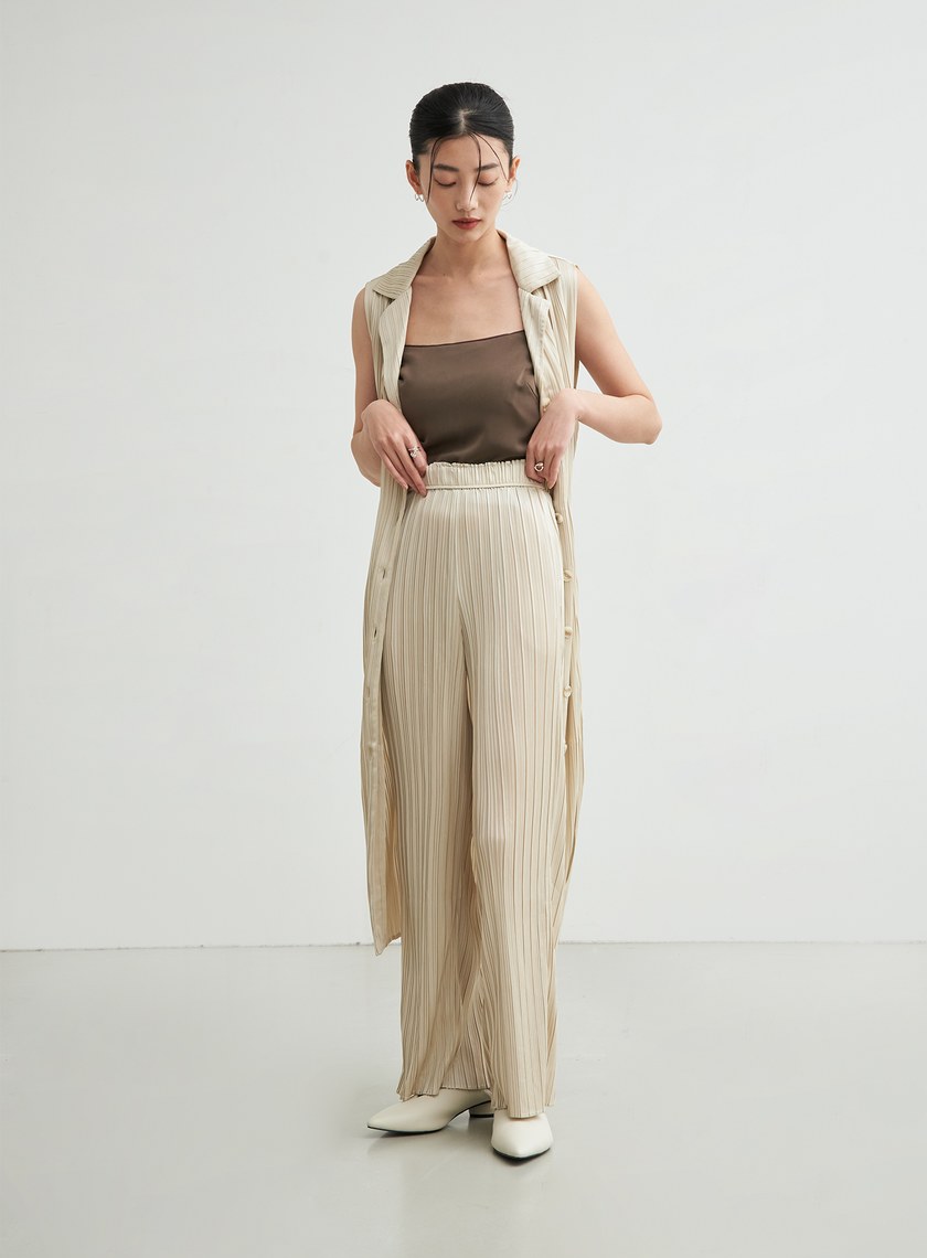 壓摺寬鬆舒適長褲