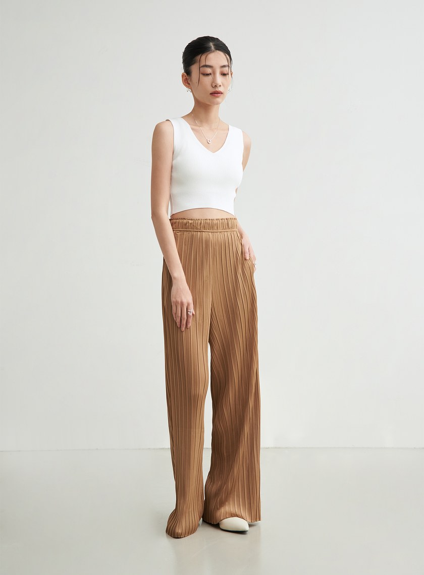 壓摺寬鬆舒適長褲