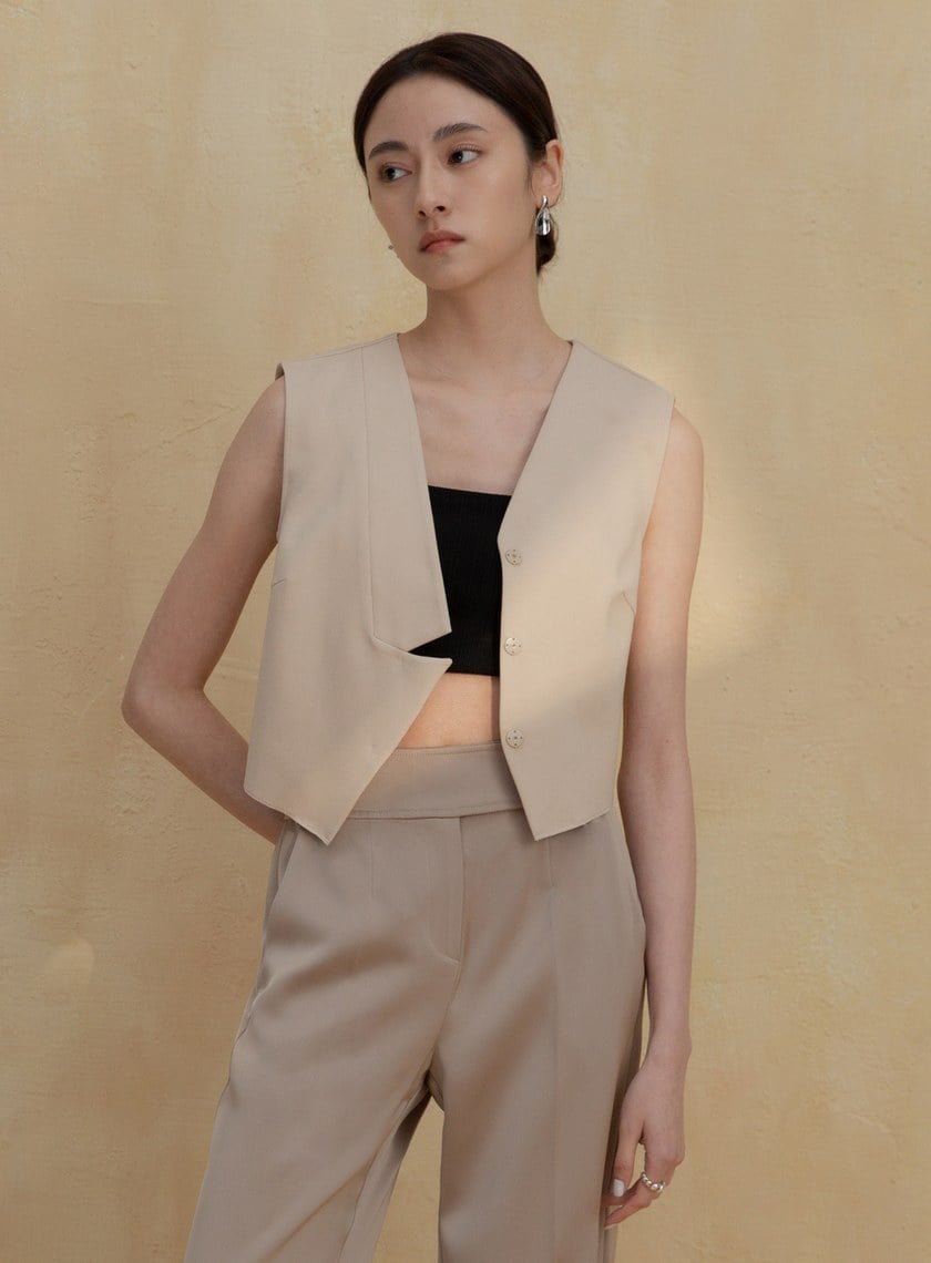 個性無袖短版背心