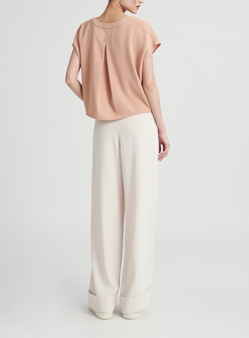 渡假輕盈V領鏤空上衣