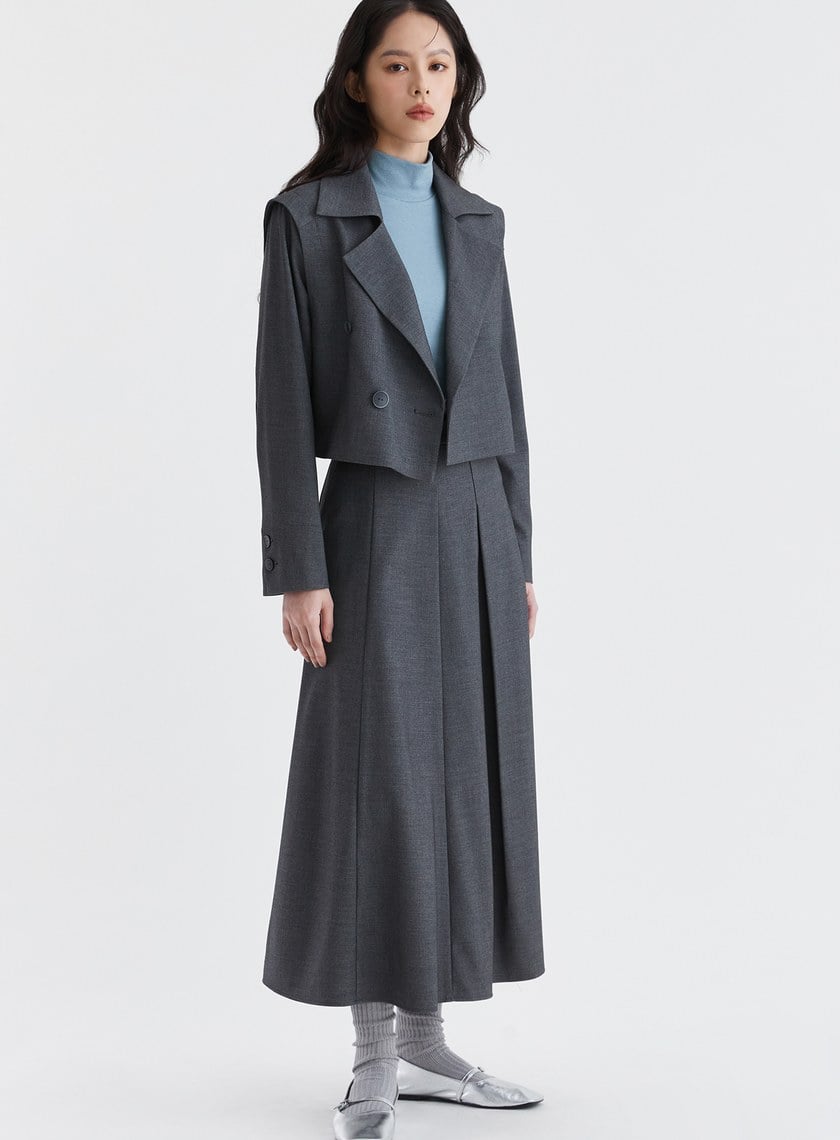 英倫優雅不對稱剪裁傘裙