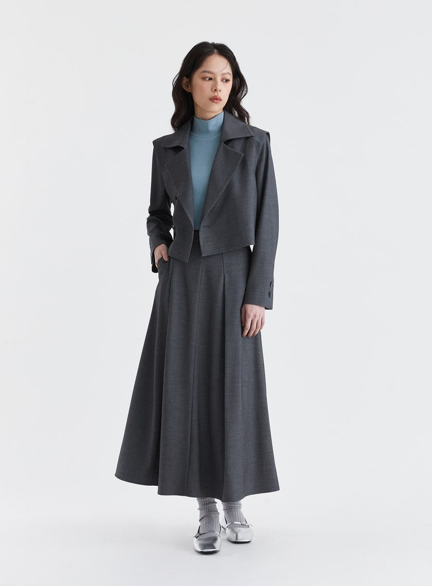 英倫優雅不對稱剪裁傘裙