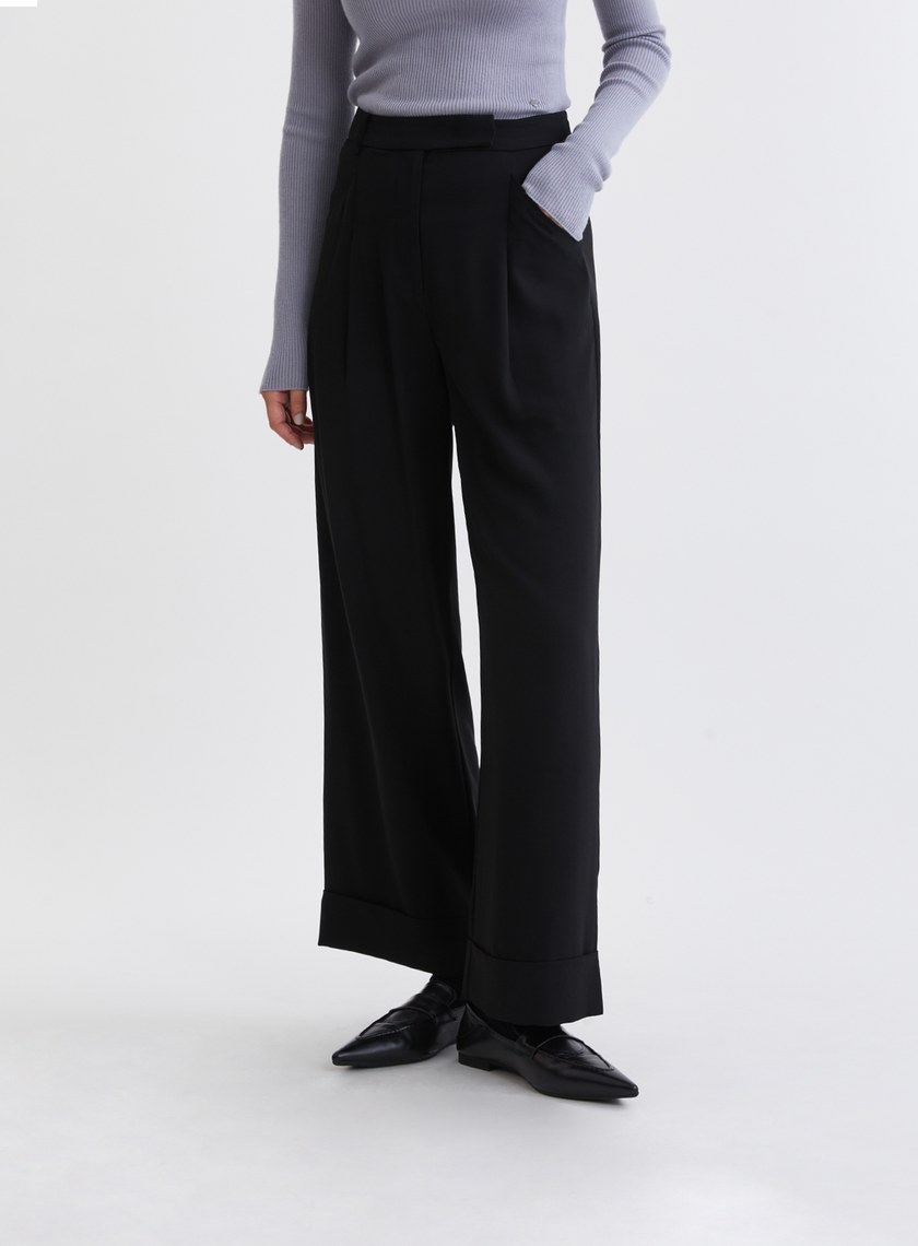 渡假反摺休閒西裝寬褲