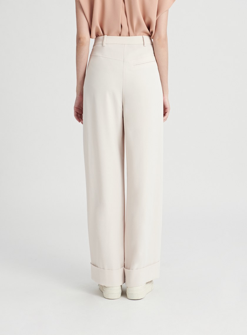 渡假反摺休閒西裝寬褲