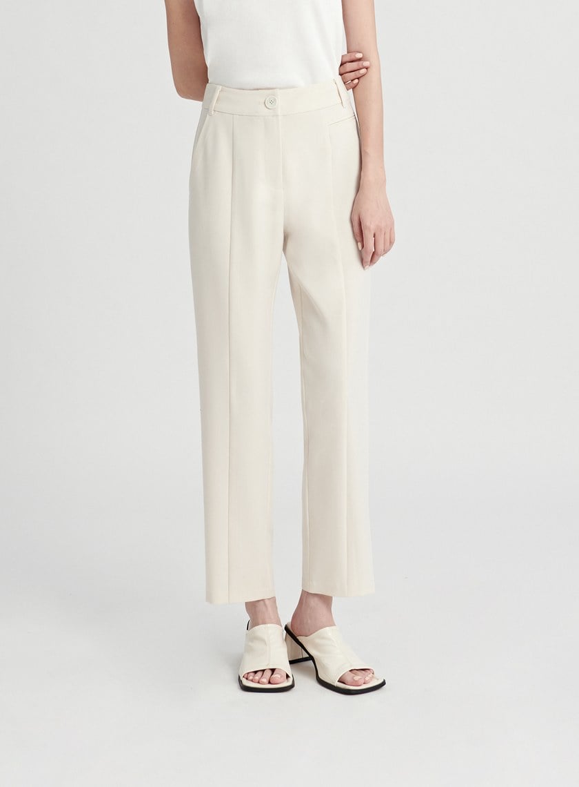 質感不對稱口袋九分西裝褲