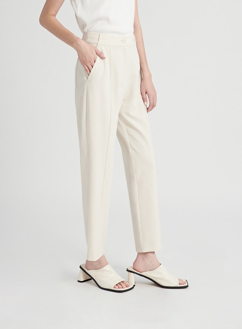 質感不對稱口袋九分西裝褲