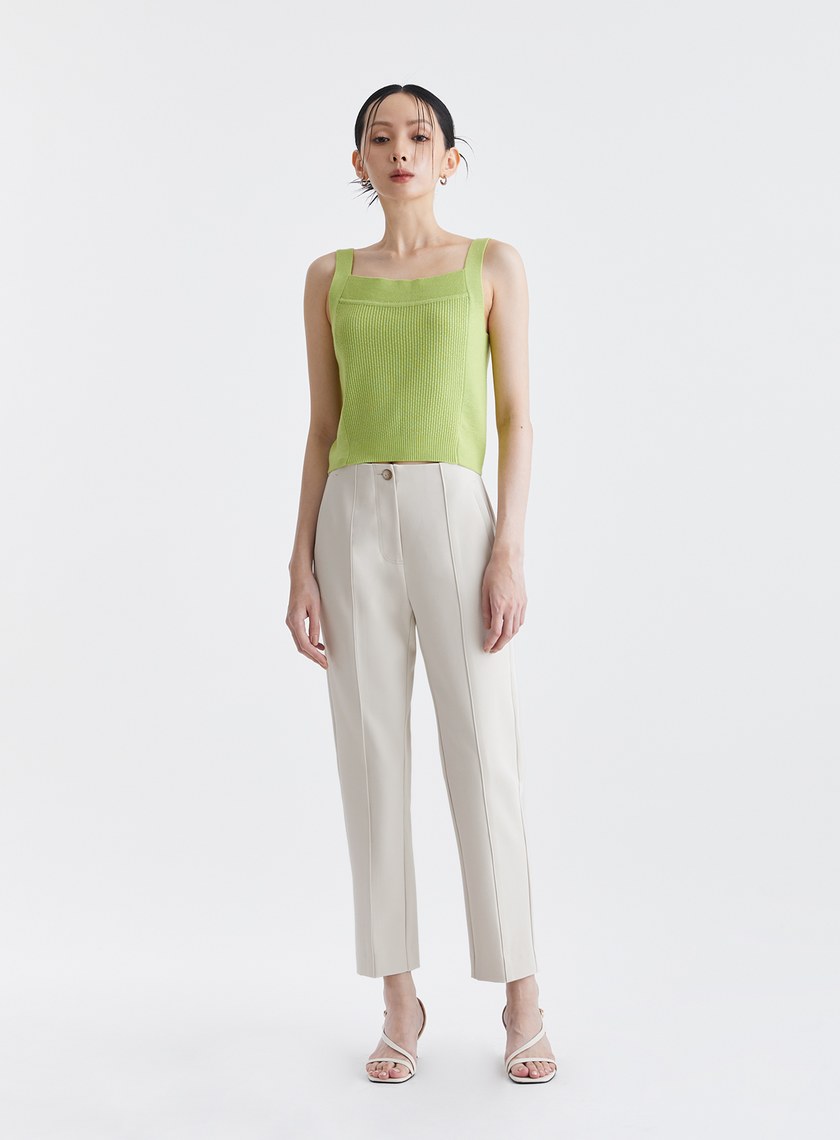 質感率性無腰頭九分西裝褲