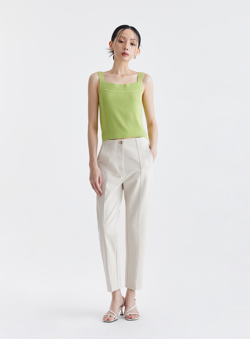 質感率性無腰頭九分西裝褲