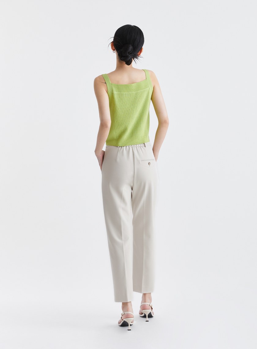 質感率性無腰頭九分西裝褲