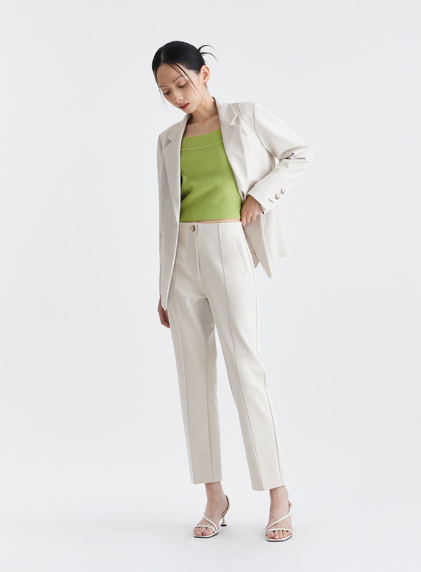 質感率性無腰頭九分西裝褲