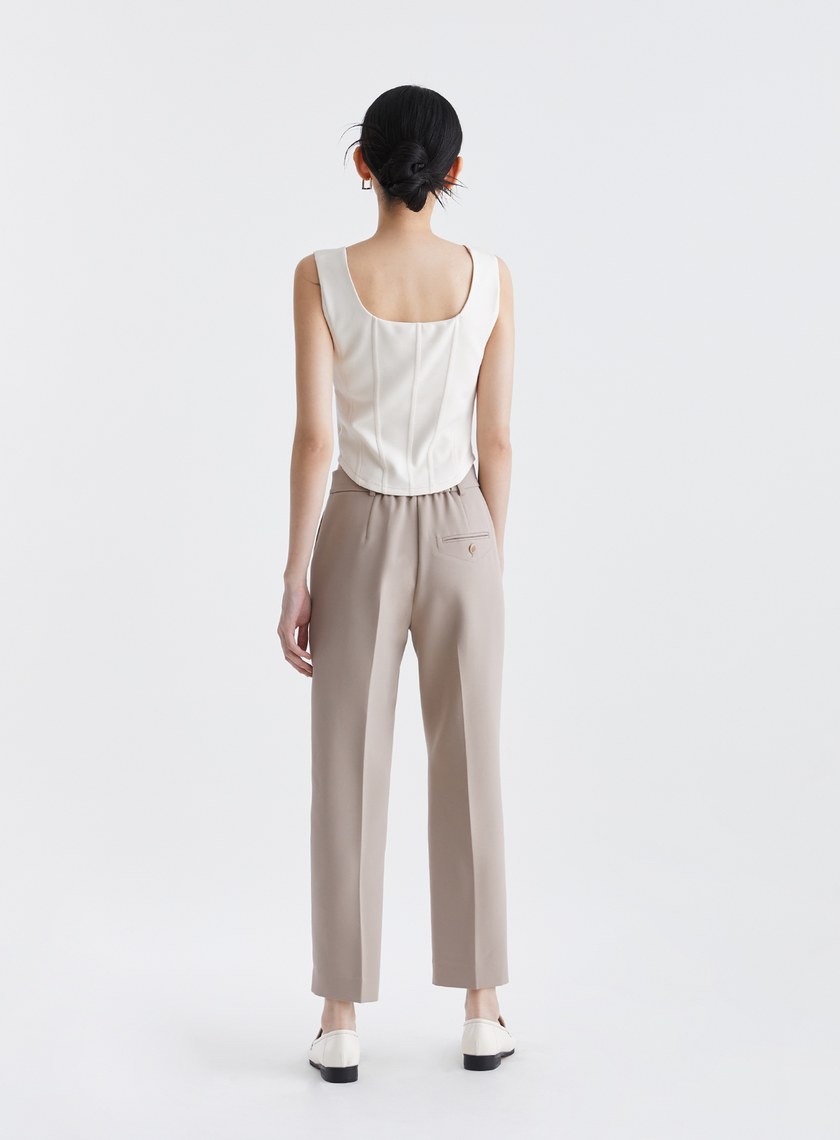 質感率性無腰頭九分西裝褲