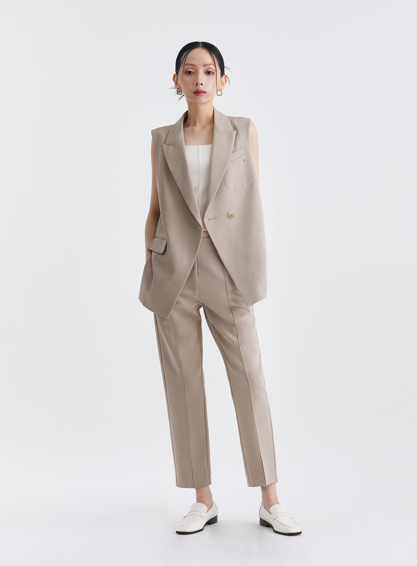 質感率性無腰頭九分西裝褲