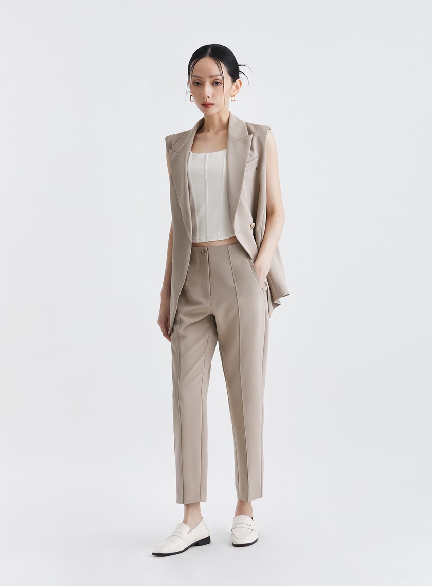 質感率性無腰頭九分西裝褲