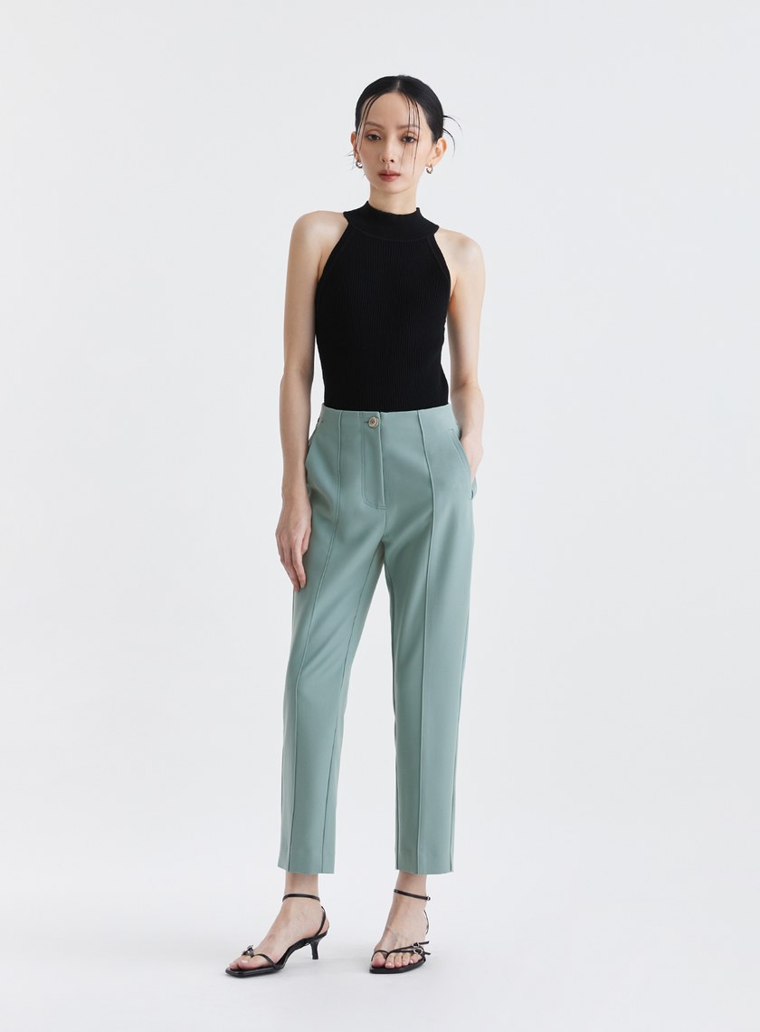 質感率性無腰頭九分西裝褲