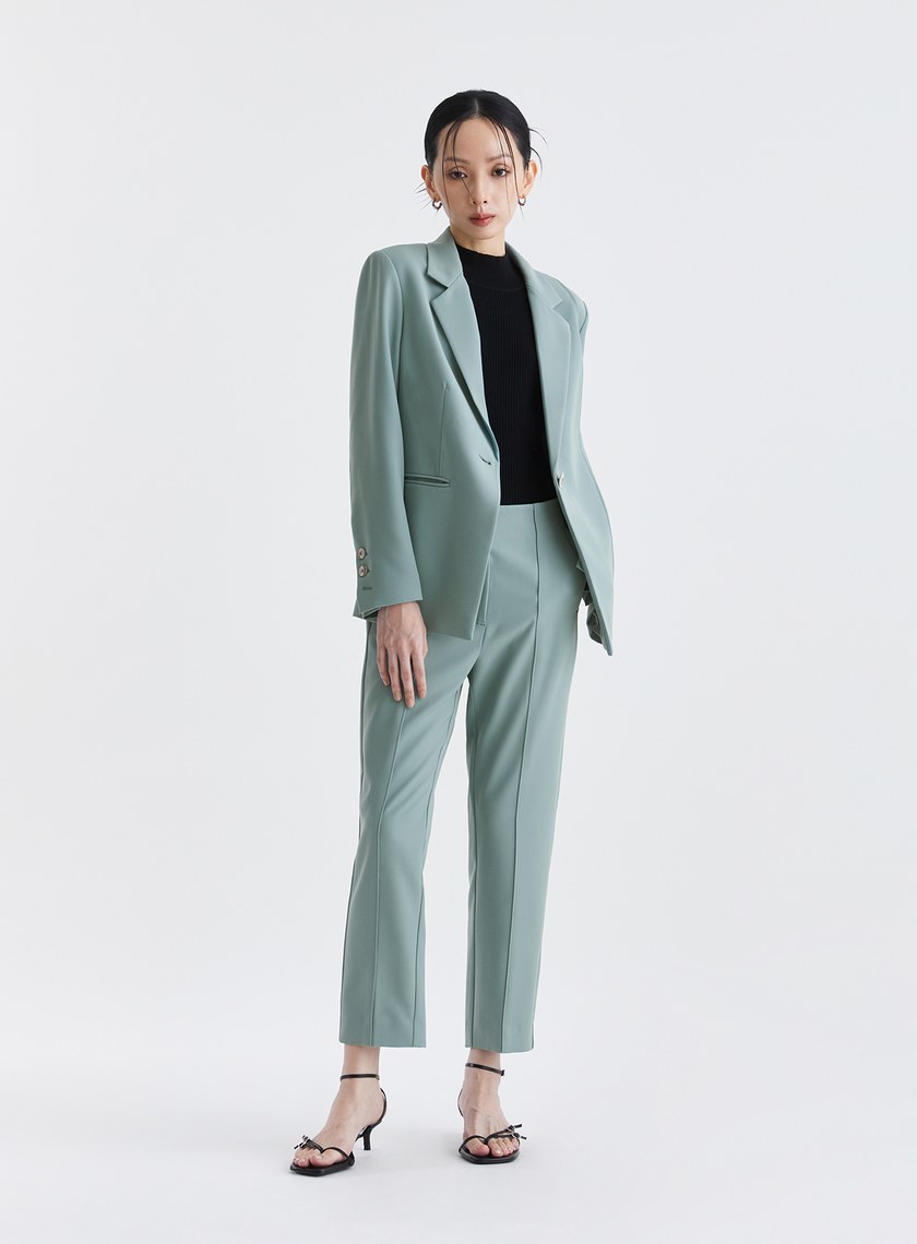 質感率性無腰頭九分西裝褲