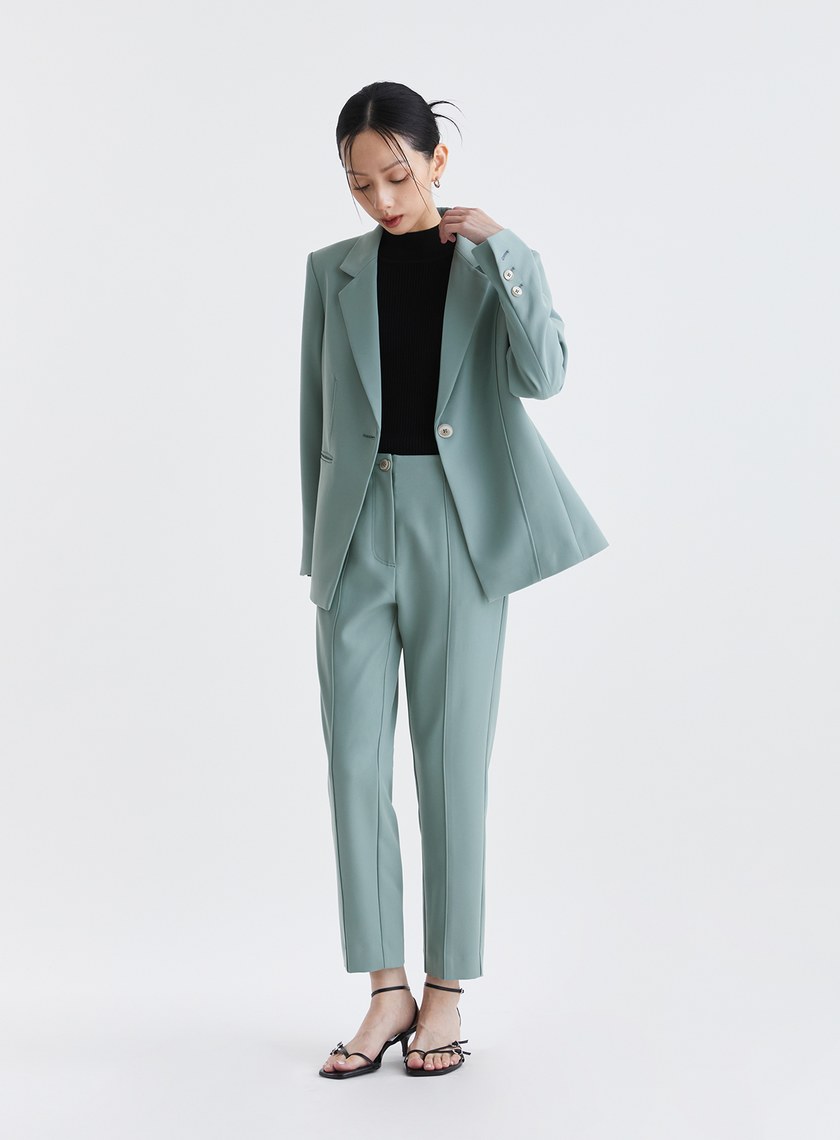 質感率性無腰頭九分西裝褲