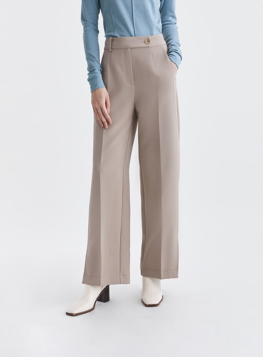 質感率性側開衩直筒西裝褲