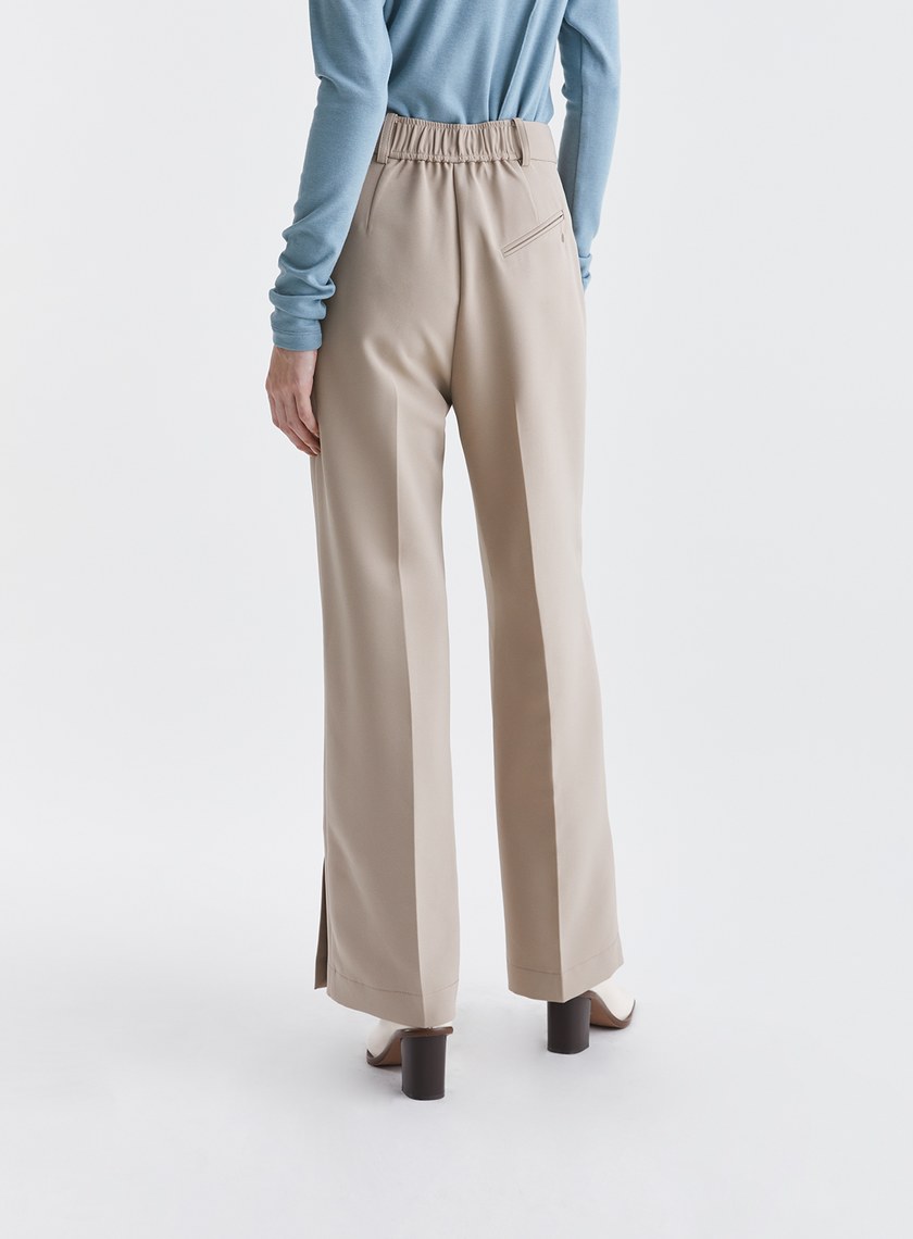 質感率性側開衩直筒西裝褲