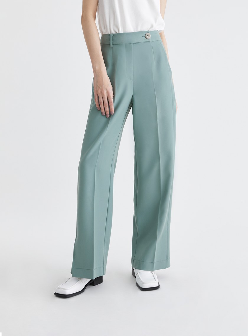 質感率性側開衩直筒西裝褲