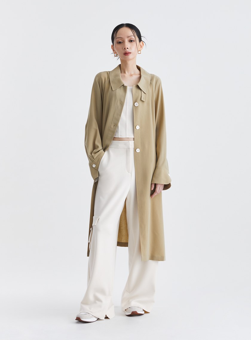 時髦個性寬版落地工裝褲