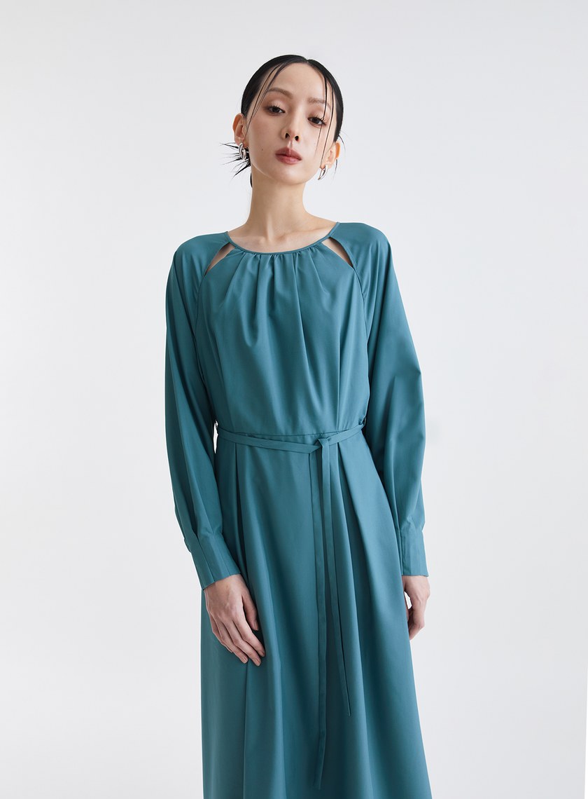 浪漫透紗美背長洋裝