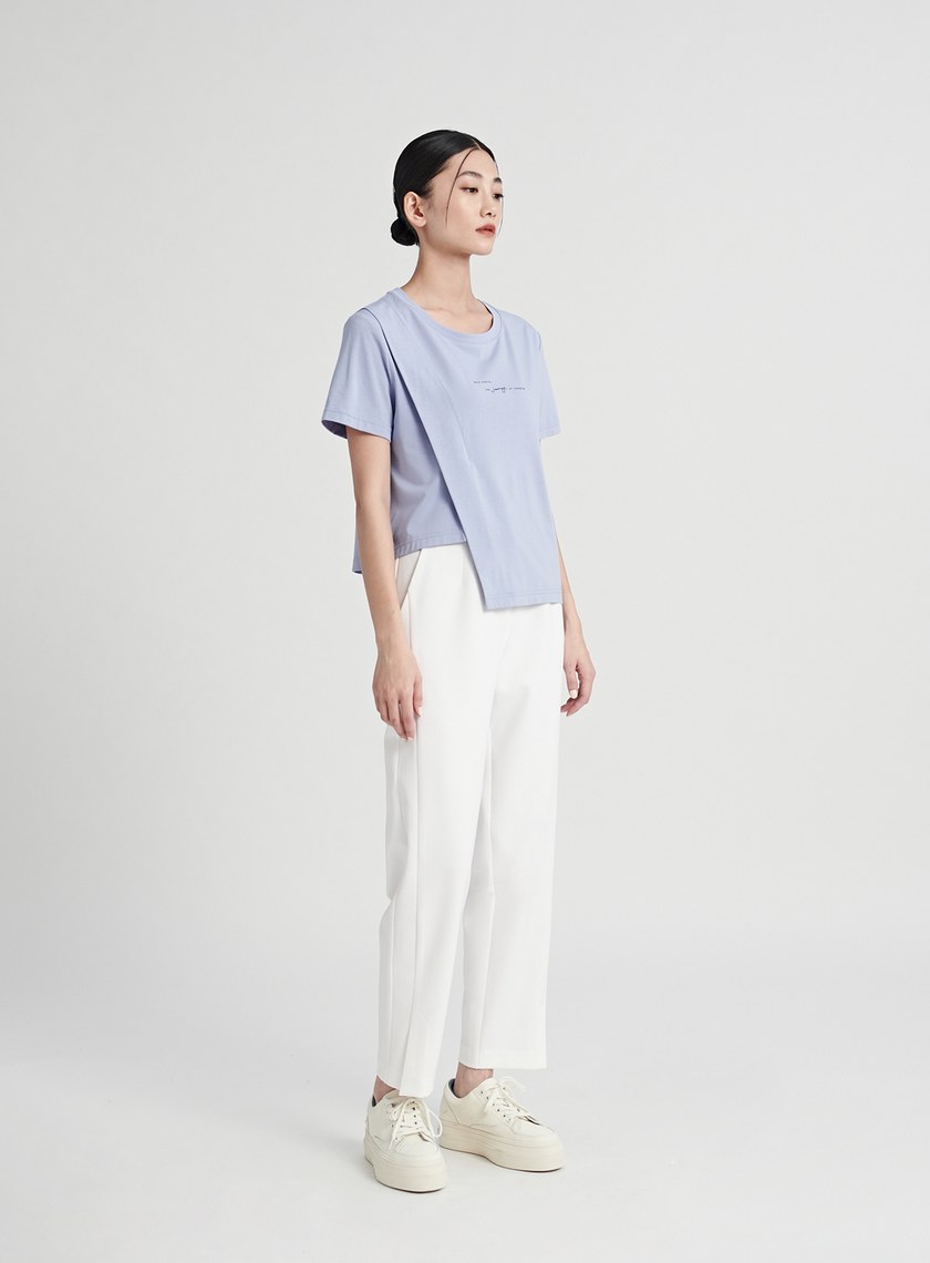 親膚標語叠衩上衣