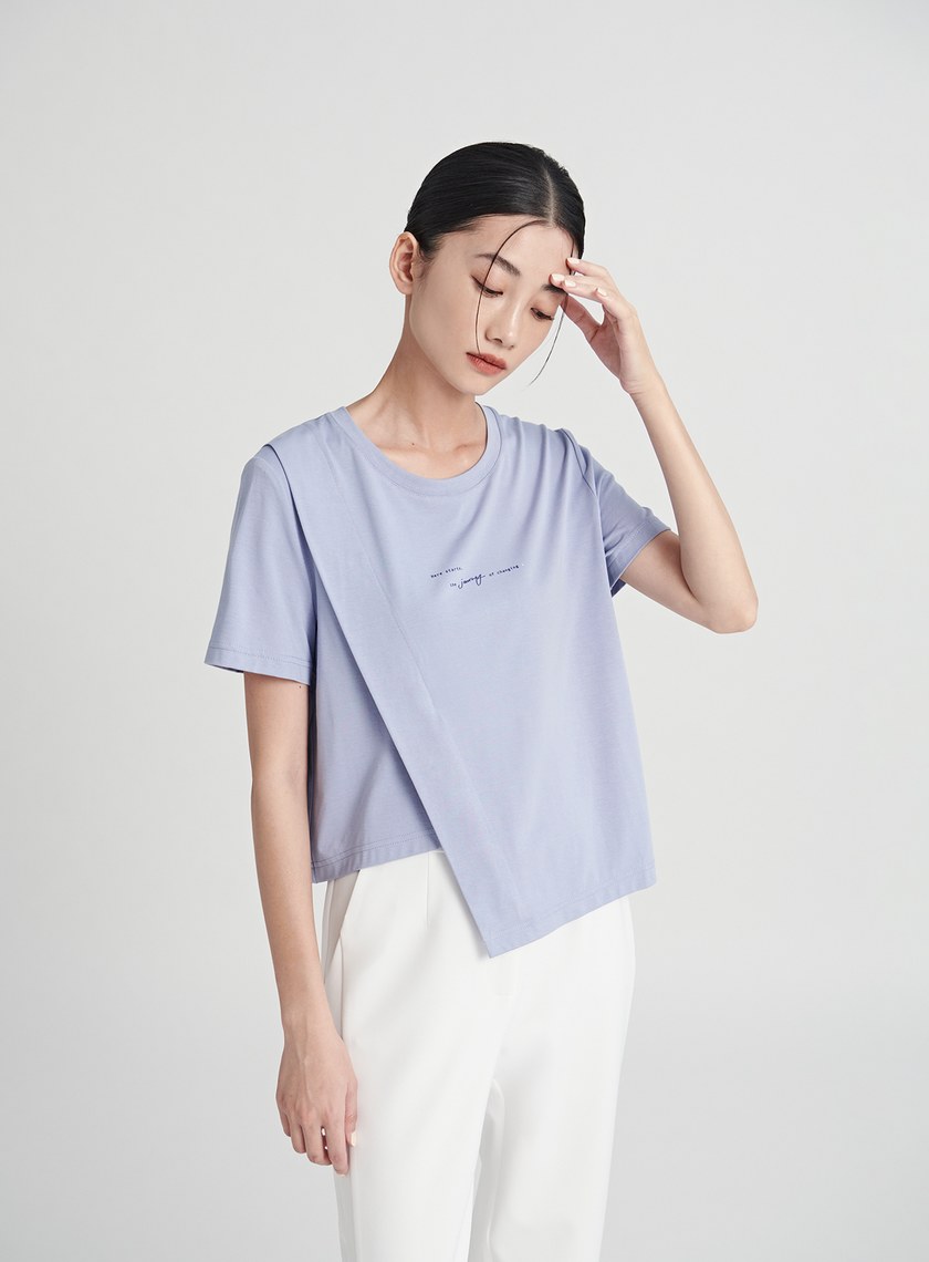 親膚標語叠衩上衣