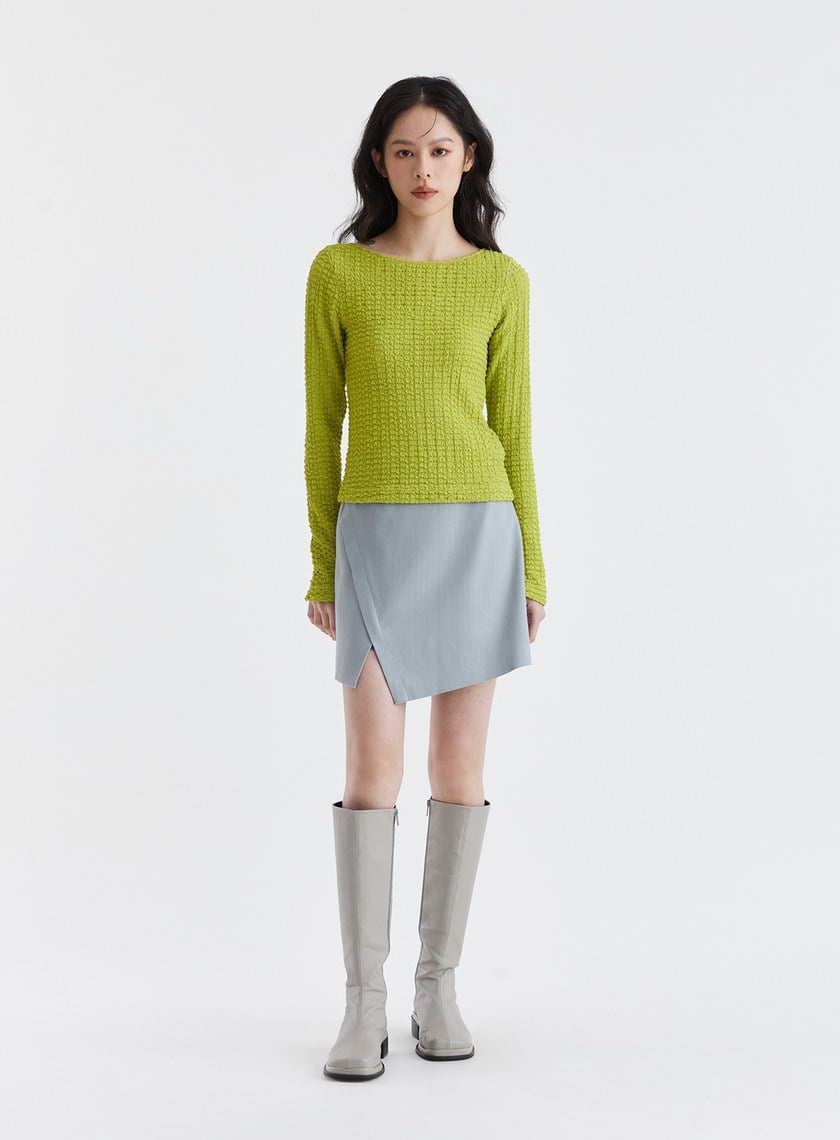 特殊肌理感針織長袖上衣