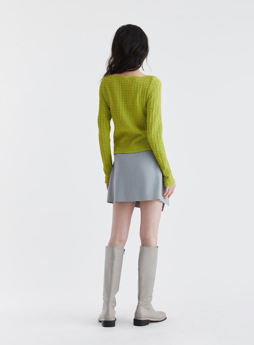 特殊肌理感針織長袖上衣