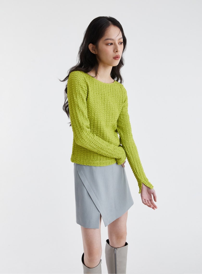 特殊肌理感針織長袖上衣