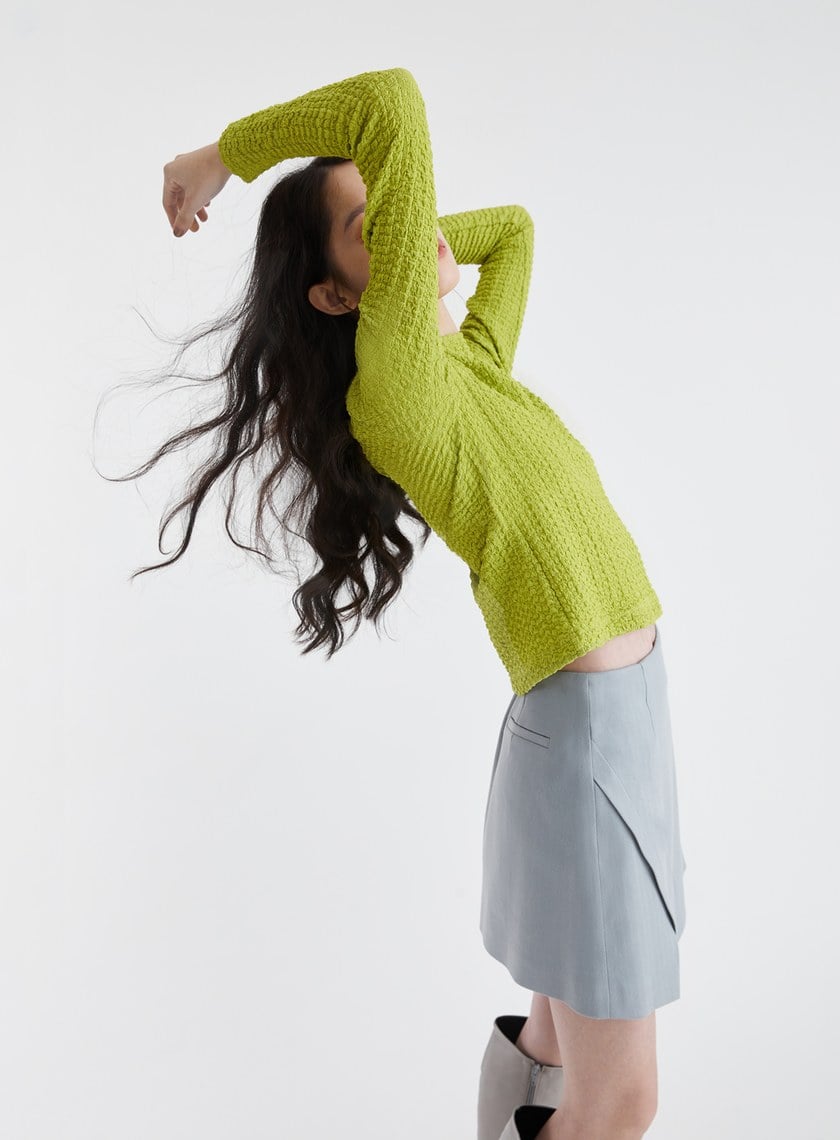 特殊肌理感針織長袖上衣