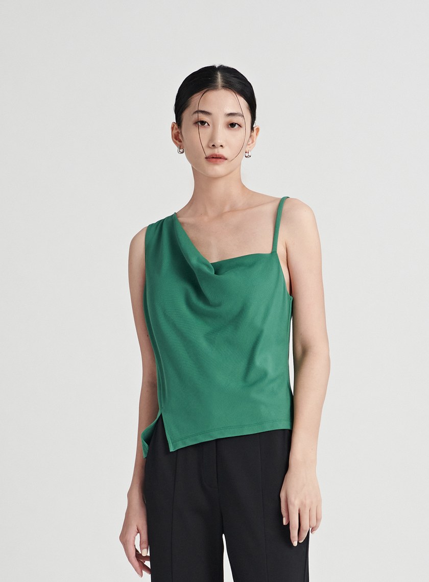 垂墜領下擺斜切 BRA 上衣