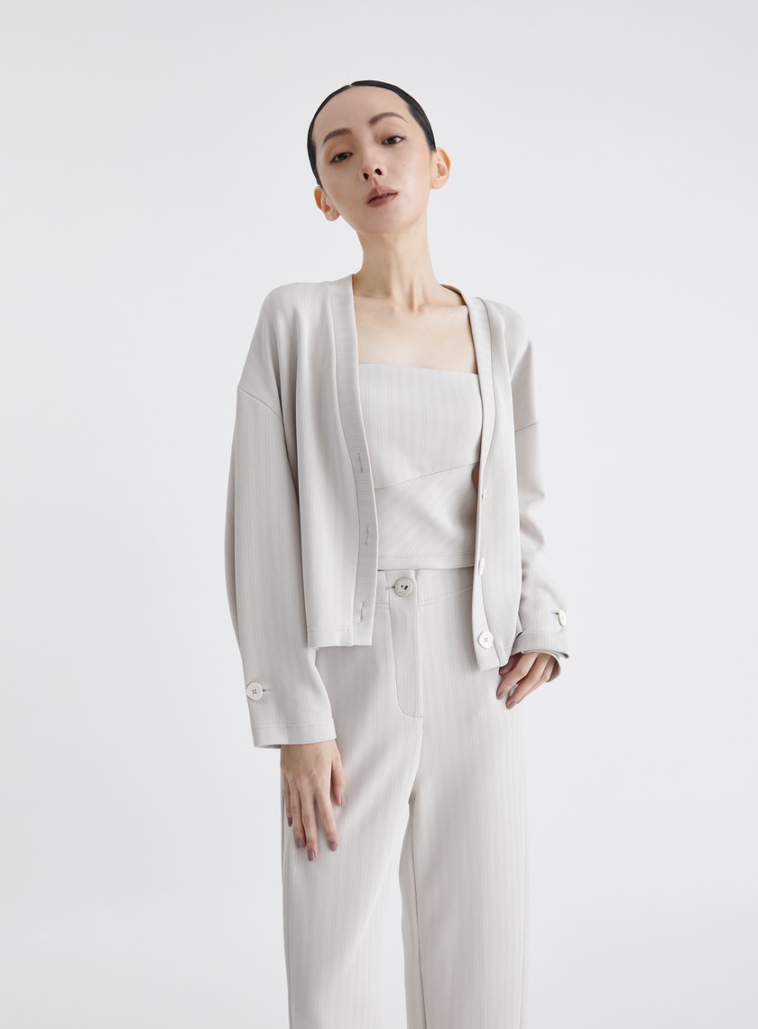 慵懶舒適細條紋BRA上衣