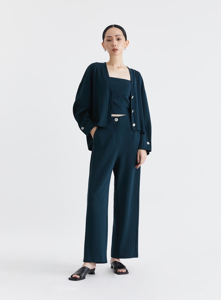 慵懶舒適細條紋BRA上衣