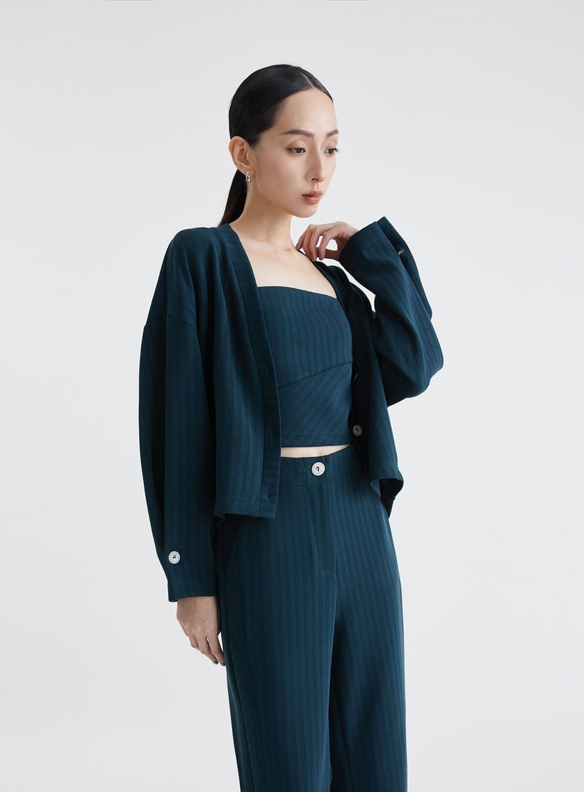 慵懶舒適細條紋BRA上衣