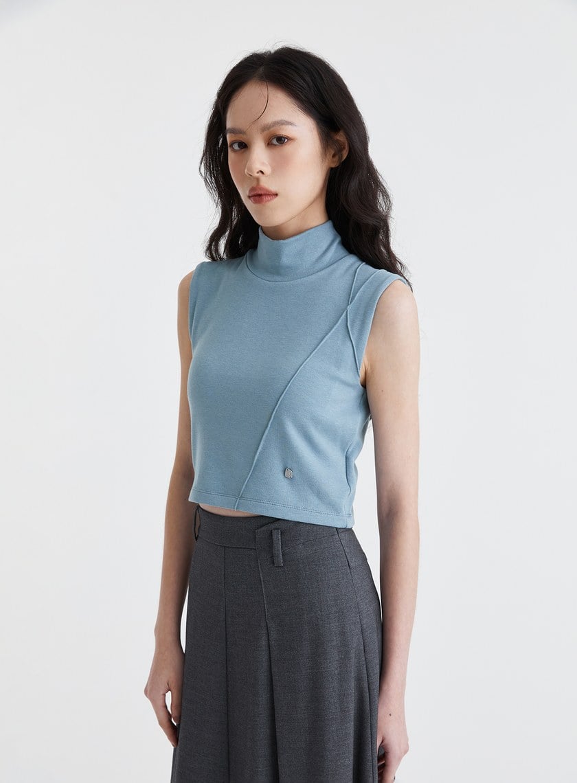 垂墜高領無袖 BRA 上衣