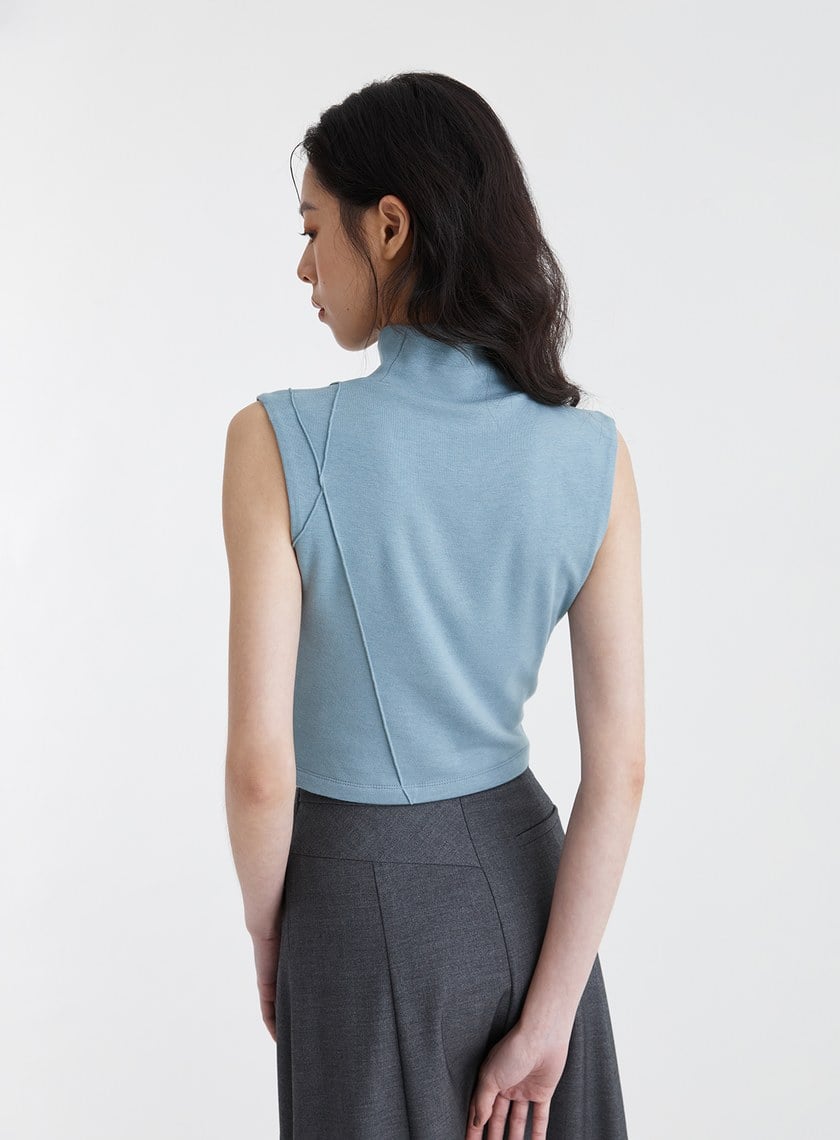 垂墜高領無袖 BRA 上衣