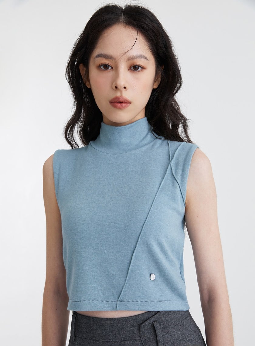 垂墜高領無袖 BRA 上衣