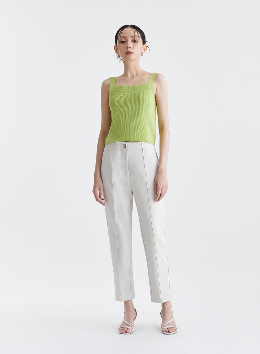 寬肩帶親膚緹花針織背心