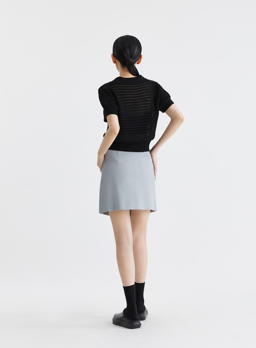 透膚立體織紋針織上衣