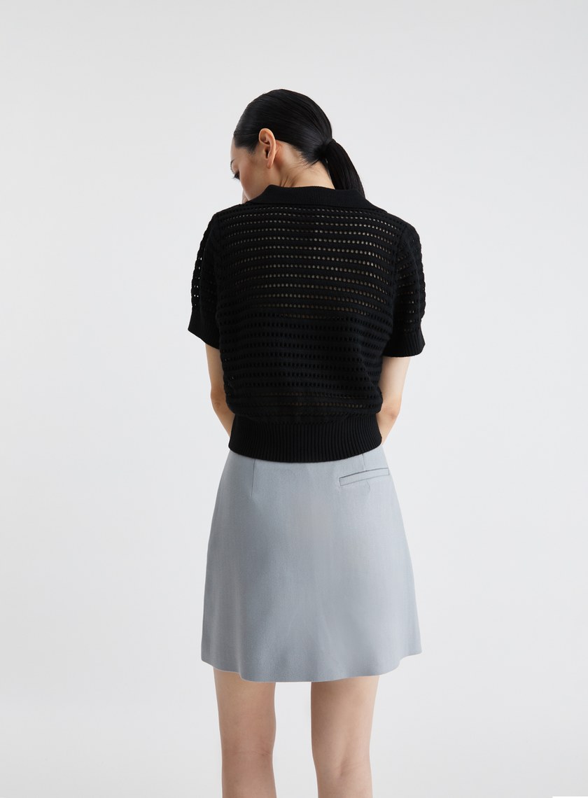 透膚立體織紋針織上衣