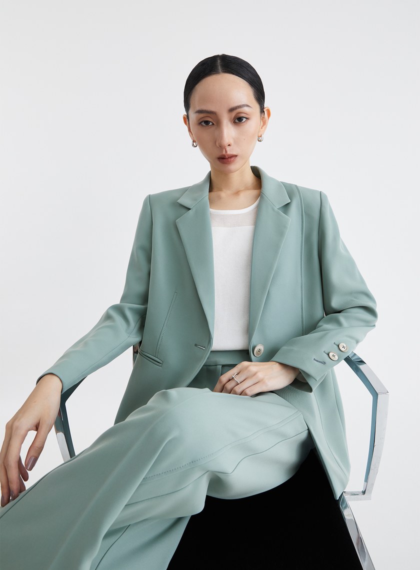 質感率性修身開衩西裝外套