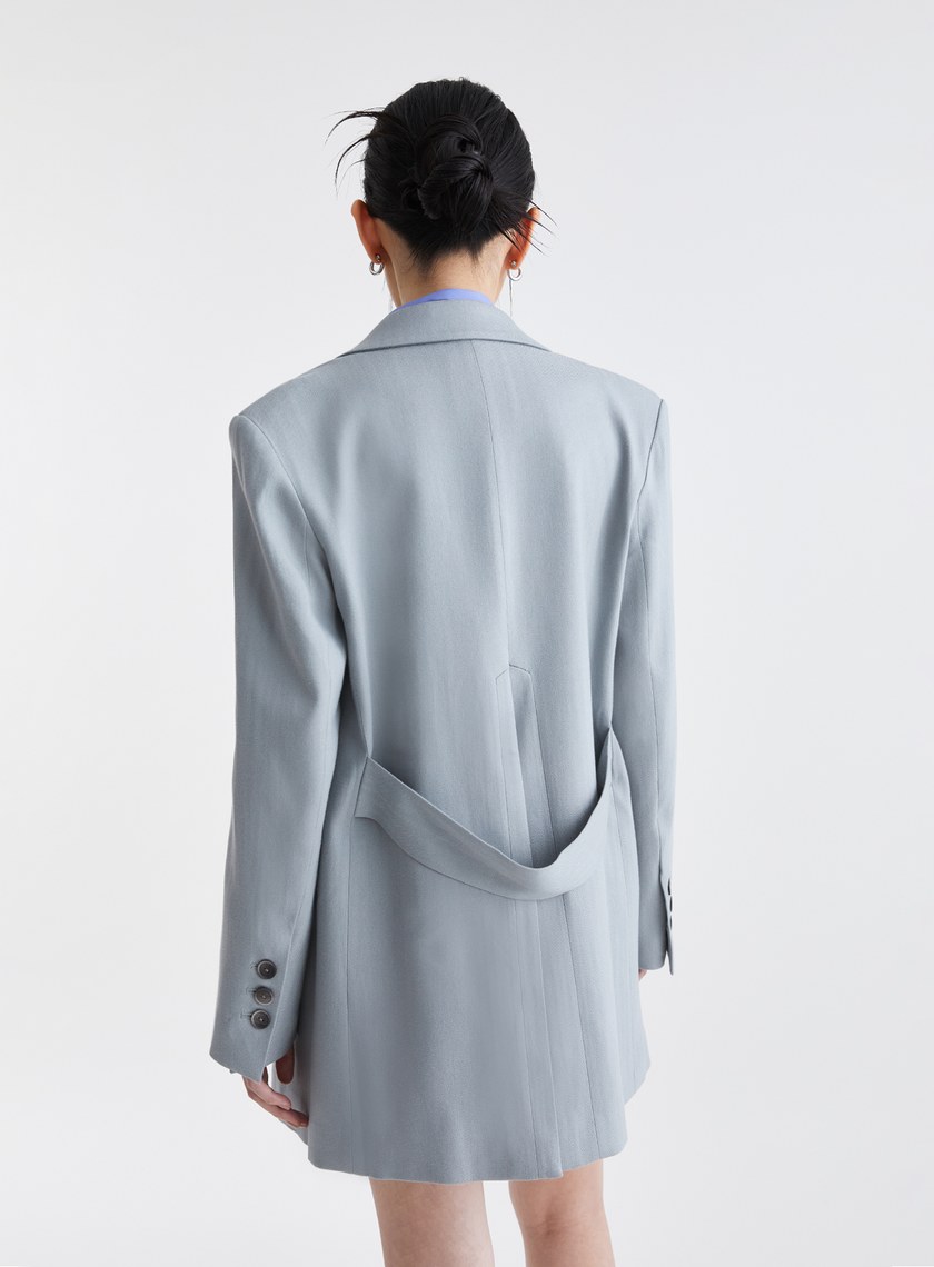 經典復古人字紋寬版西裝外套