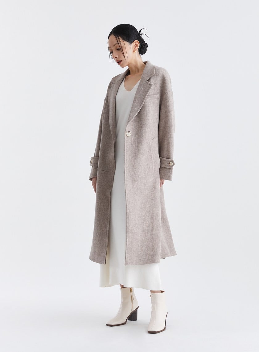 高級感純羊毛長版大衣