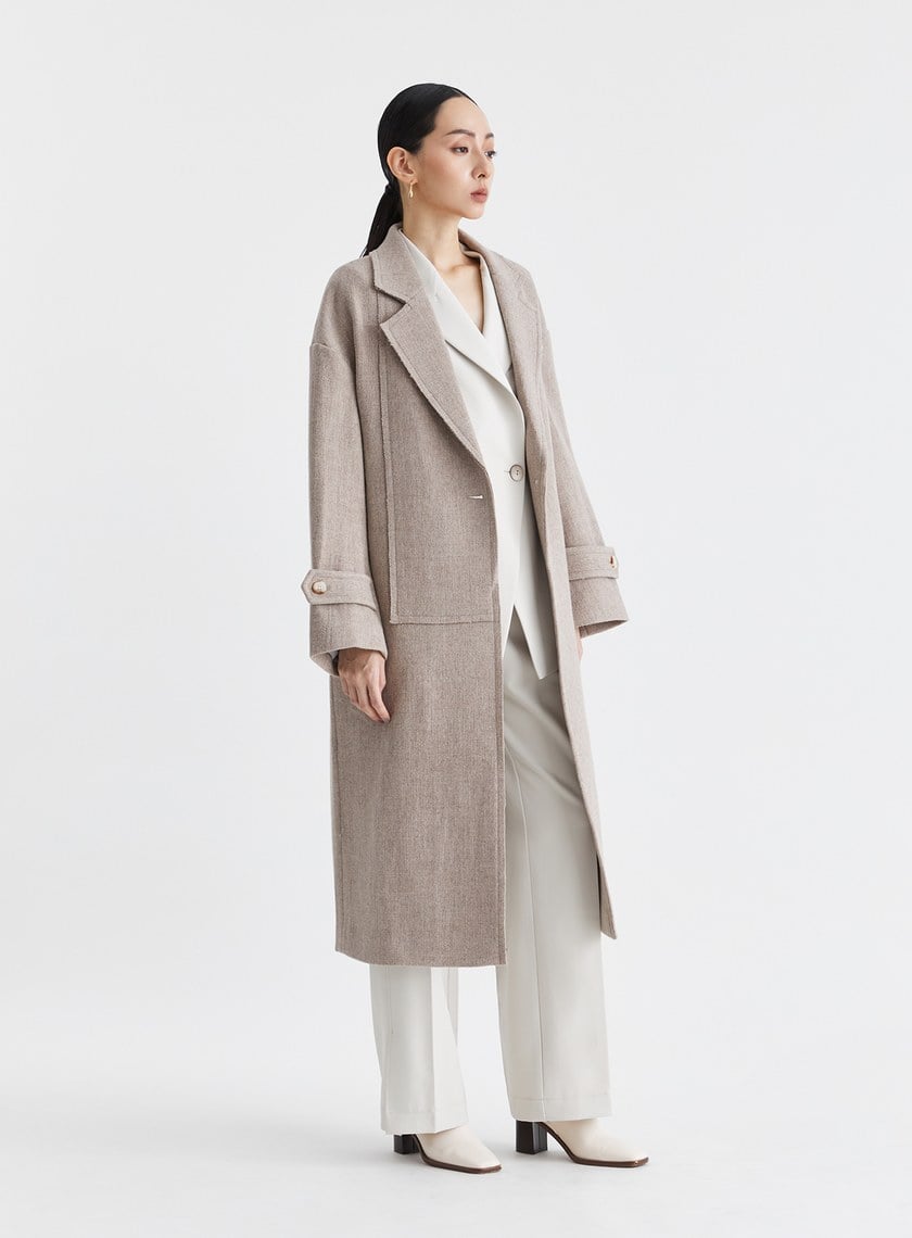 高級感純羊毛長版大衣
