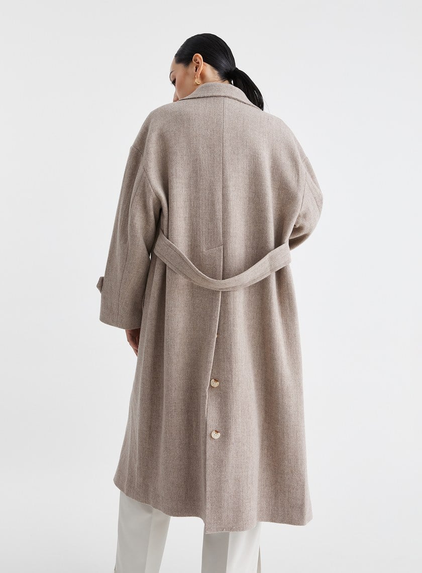 高級感純羊毛長版大衣