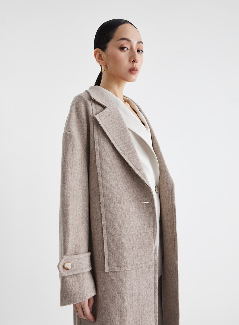 高級感純羊毛長版大衣