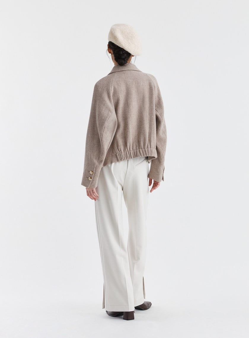 高級感純羊毛短版外套