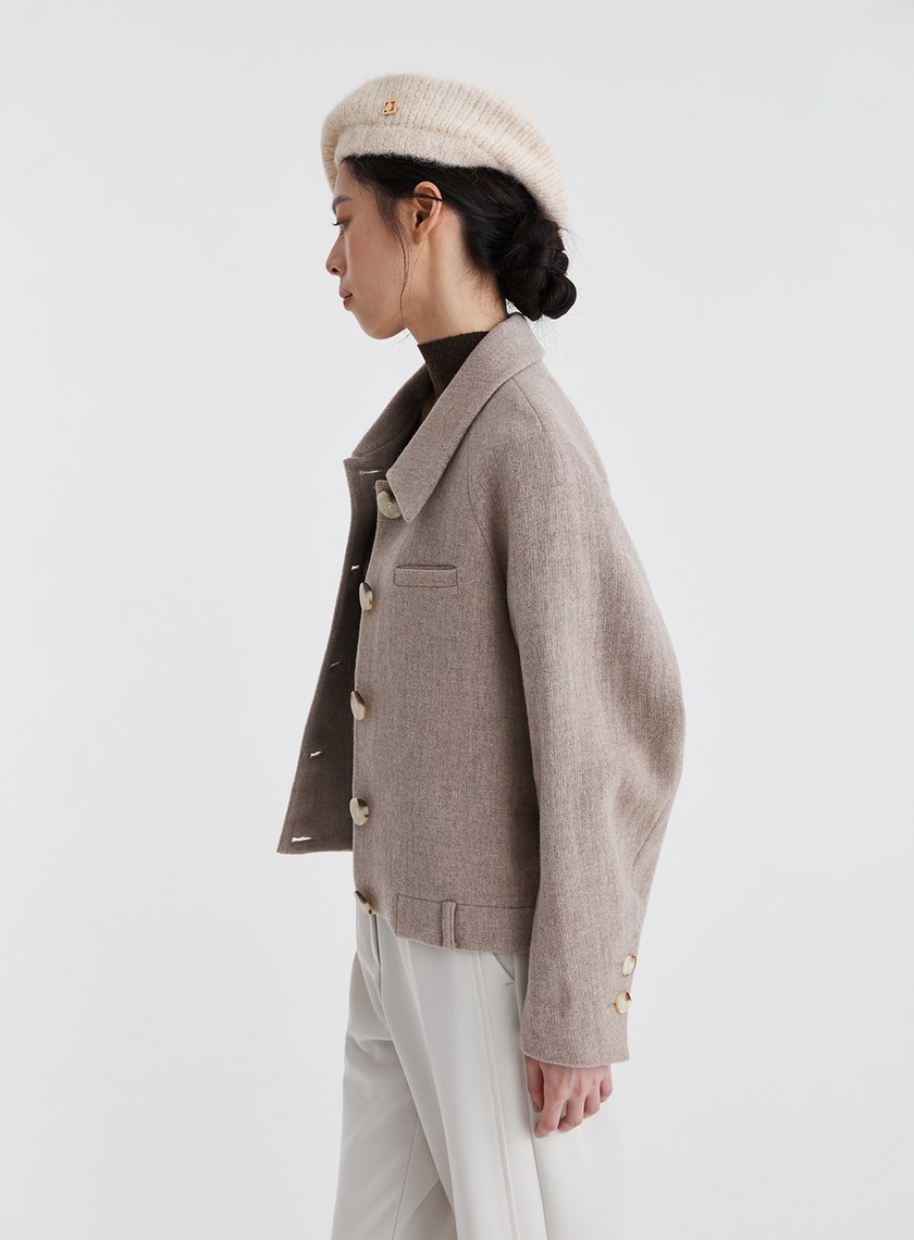 高級感純羊毛短版外套