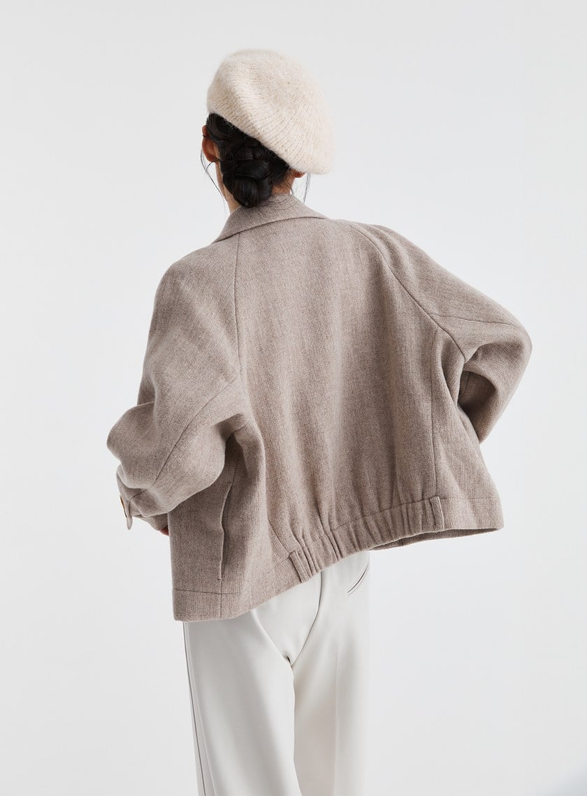 高級感純羊毛短版外套